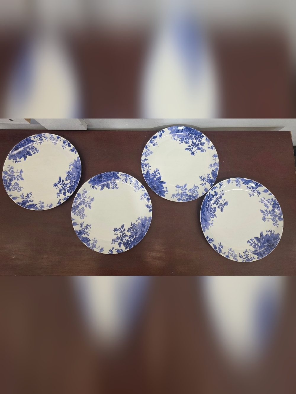Paula Deen Tatnall Street Bluebell Dinner Plates Set of 4 Blue & White